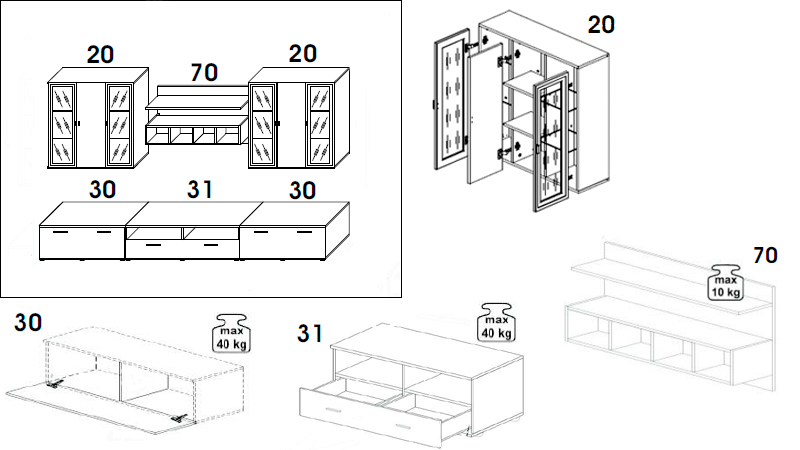 Détail du meuble tv Iceland 1